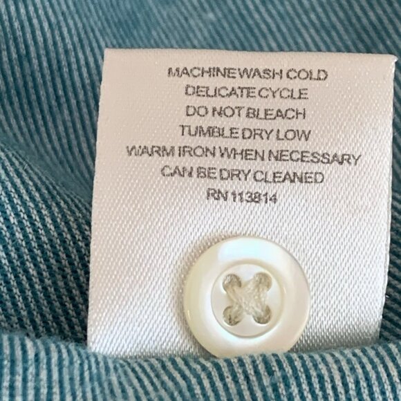 Billy Reid Pensacola Polo Mens Medium Blue Green Space Dye Iconic Pocket Stitch - Picture 8 of 10